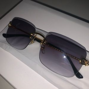 Bevel Edge Rimless Sunglasses